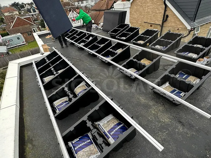 10KW PP plast solar ballast takfäste i Nederländerna