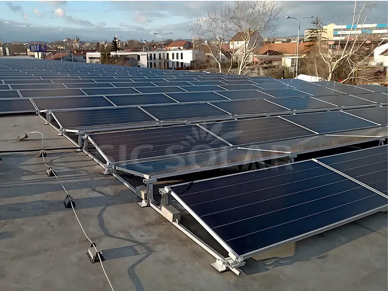120KW East-West Solar Panel Ballast Monteringssystem i Tyskland