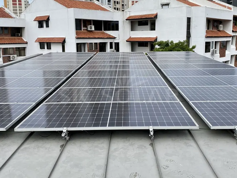 30KW metalltak Solar monteringssystem för Singapore