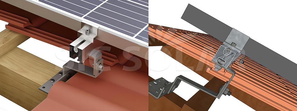Double Adjustable Tile Roof Hook